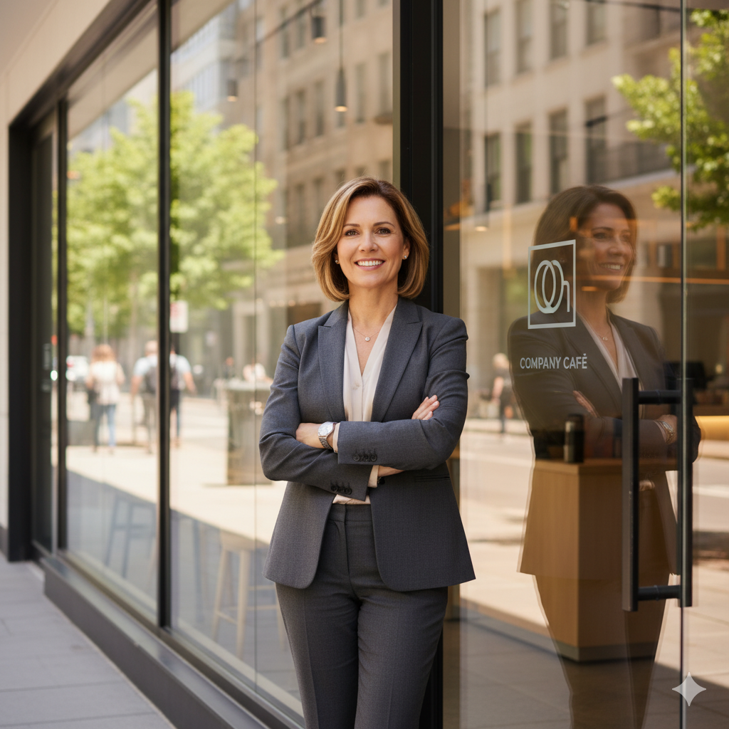 Confident business owner